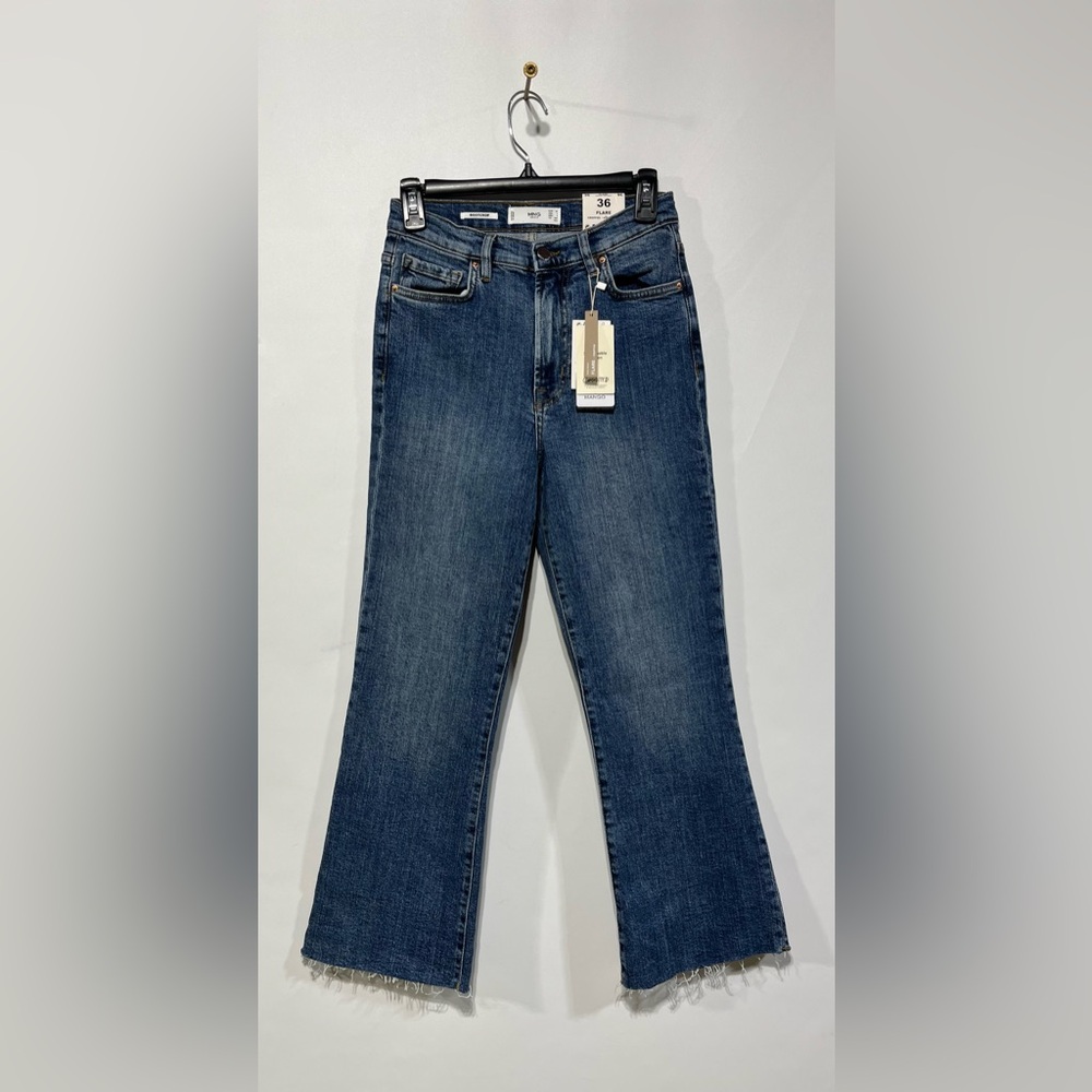 MANGO Flare Cropped High Waist Jeans Size 4 Inseam 26” New With Tags